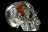 Realistic, Polished Bloodstone (Heliotrope) Skull #116367-4